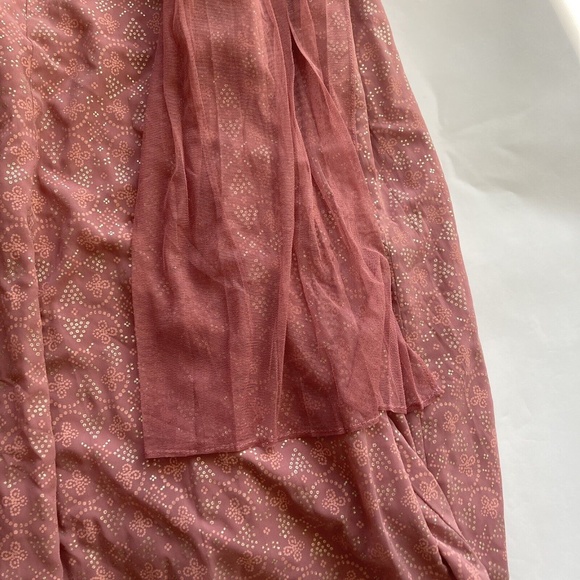 Ridhi Mehra Indya Dress Women's Small Rose Pink Patterned Short Sleeve - Picture 9 of 16